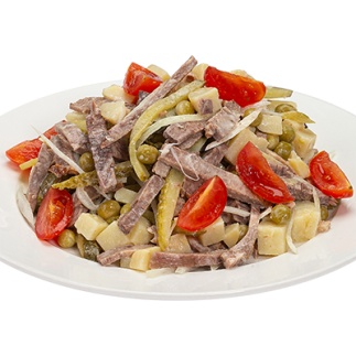 Салат Язык говяжий с корнишонами